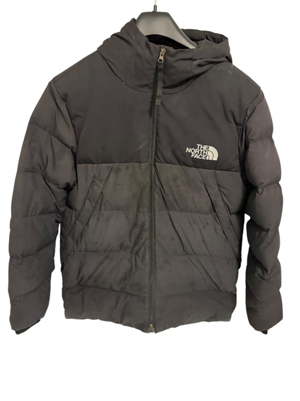North Face Mens 550 Puffer Mid Length Jacket Size Large Full Zip Black